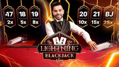 Table Lightning Blackjack en direct (Evolution) sur Rivo Casino